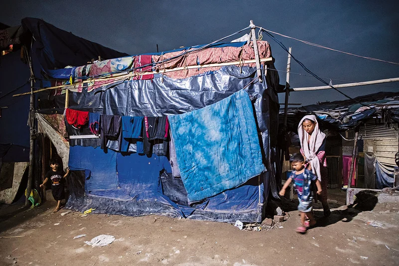 The Rohingya refugee camp in Delhi