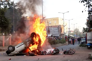 | Photo: PTI : Protests in Manipur