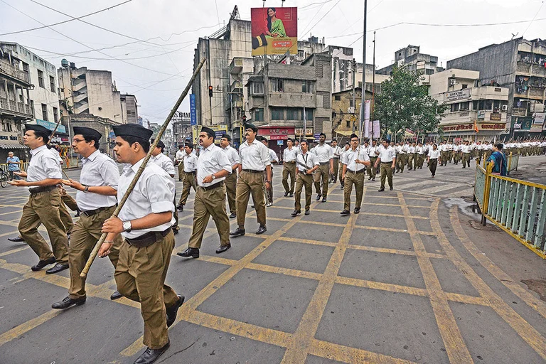 Silent March: The RSS intensified its campaign in Maharashtra in the recent state elections  - | Photo: Getty Images