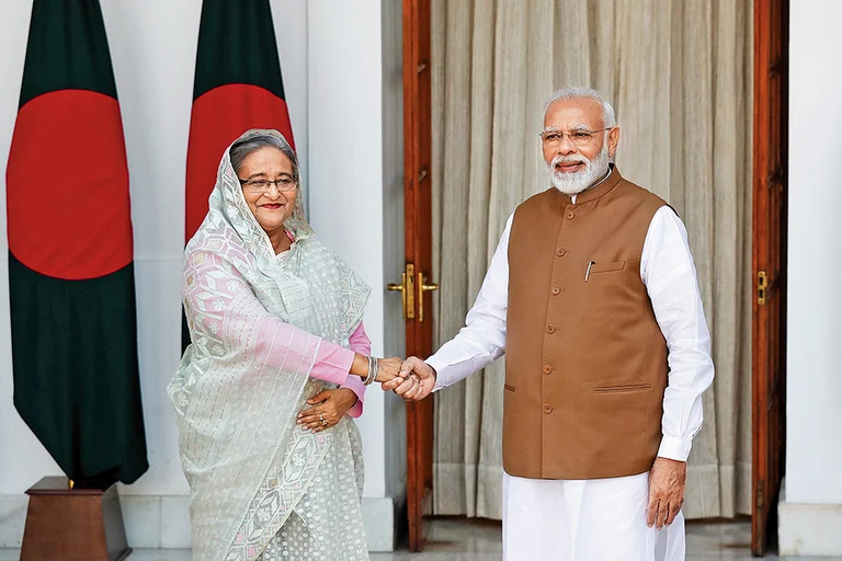 Narendra Modi with Sheikh Hasina in New Delhi on June 22, 2024 - Photo: AP