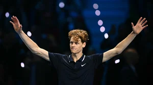 Jannik Sinner celebrates his ATP Finals win