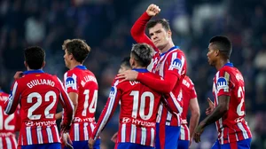 Atletico Madrid's Alexander Sorloth celebrates scoring their fifth goal