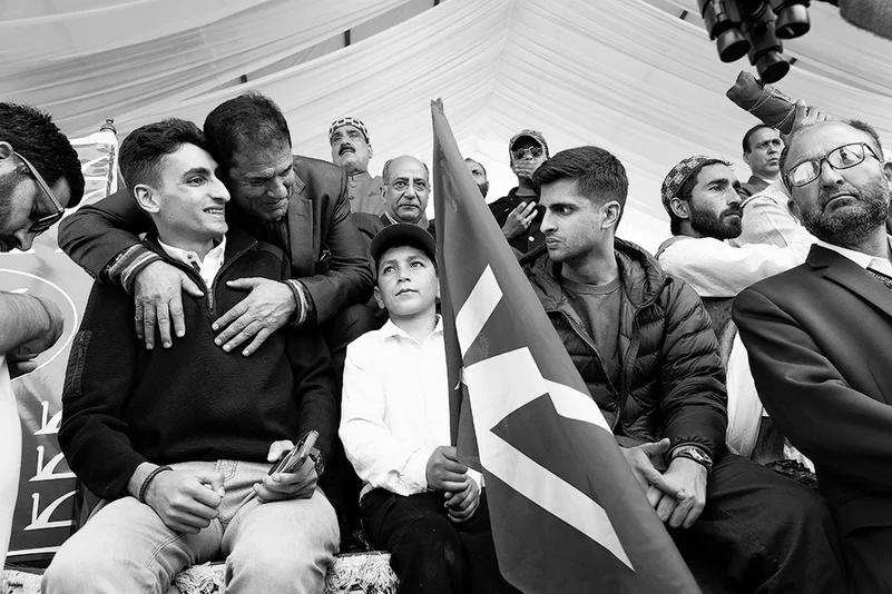 Back to the Ballot: Zamir and Zahir Abdullah at an election rally in Baramulla in 2024